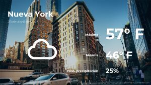 Nueva York: pronóstico del tiempo para este viernes 28 de abril