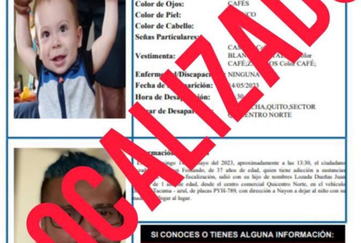 Niño desaparecido en Quito fue localizado por la Policía