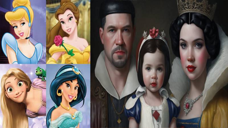 Así se verían las familias de las princesas de Disney si fueran de carne y hueso, según la inteligencia artificial