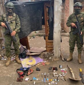 Ejército Ecuatoriano decomisan sustancias sujetas a fiscalización en el Guabo