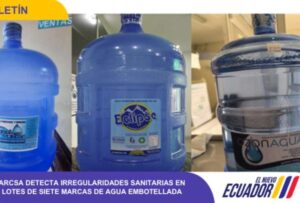 (ARCSA), alertó que siete marcas de agua embotellada que se distribuyen en el país están contaminadas