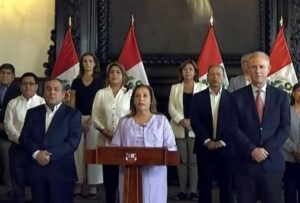 La presidenta de Perú, Dina Boluarte se pronunció