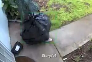 Un ladrón se disfrazó de bolsa de basura para robar un paquete en Estados Unidos