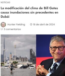 La modificación del clima de Bill Gates causa inundaciones sin precedentes en Dubái