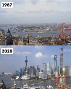 Así se ven 33 años de diferencia en Shanghái, China