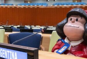 Mafalda cumplió sus sueños: llegó a la ONU