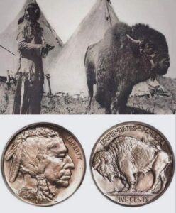 Indio nativo “Cola de hierro”, con el Bisonte “Black Diamond”