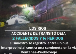 LOS RIOS ACCIDENTE DE TRANSITO DEJA 2 FALLECIDOS Y 14 HERIDOS !!