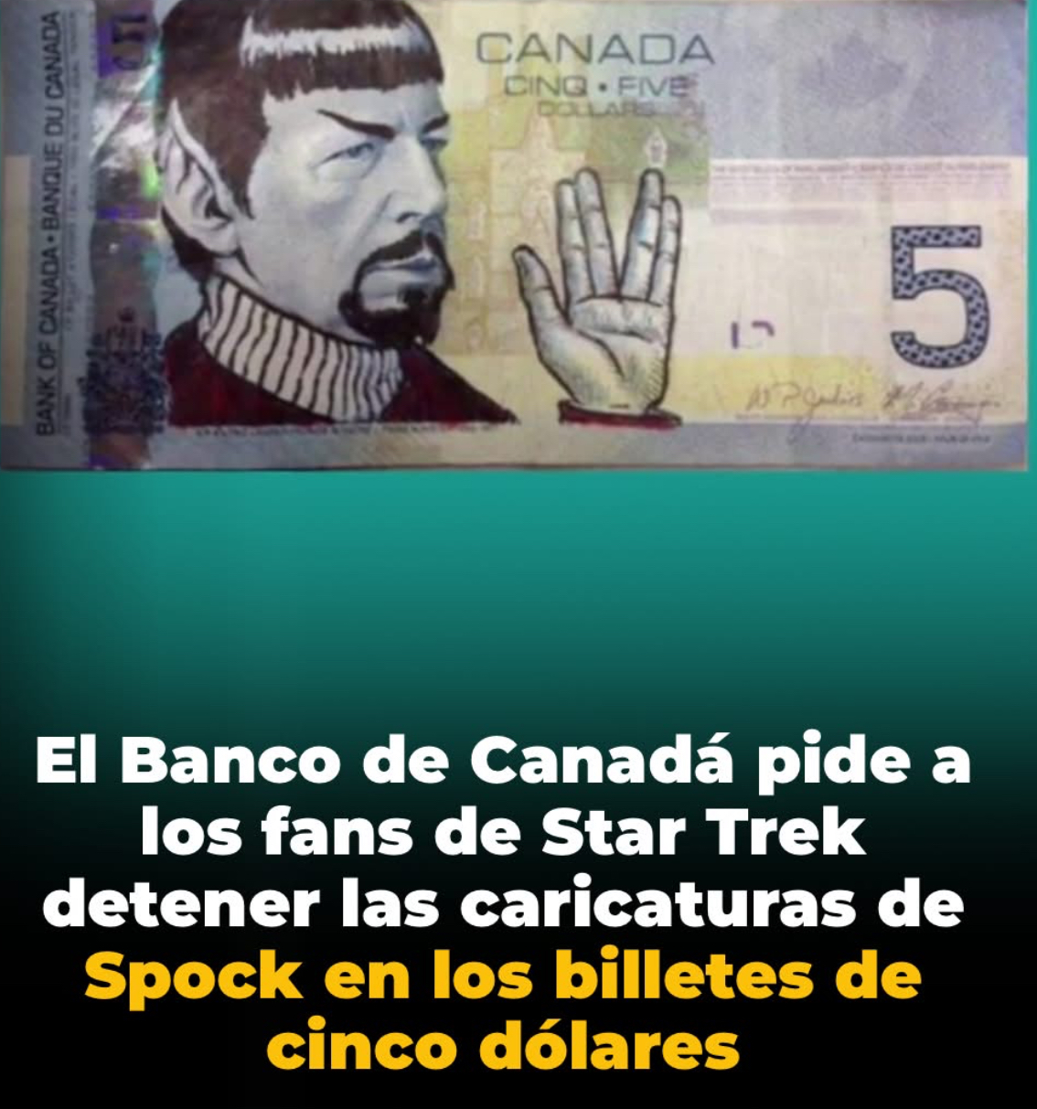 Ex primer ministro Sir Wilfrid Laurier en una versión del icónico personaje de Star Trek