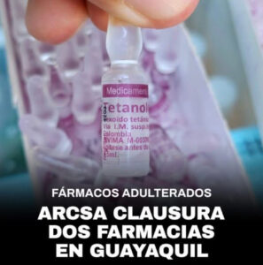 Vendían medicamentos y ampollas adulteradosARCSA CLAUSURA DOS FARMACIAS EN GUAYAQUIL