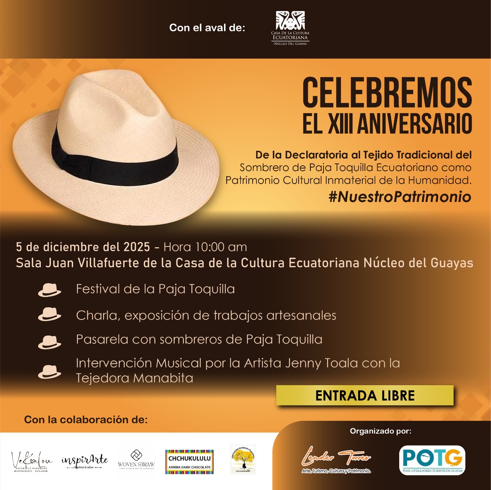 13 años de la Declaratoria de la UNESCO del tejido tradicional de la paja toquiila