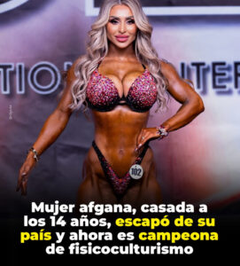 Una atleta de fisicoculturismo que compite internacionalmente.