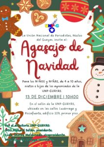 La Unión Nacional de Periodistas – Núcleo del Guayas invita al Agasajo de Navidad