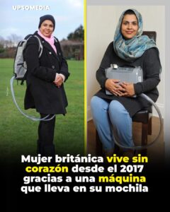 Esta madre de dos hijos depende de una máquina portátil