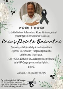 Fallecimiento del señor Licenciado César Prieto