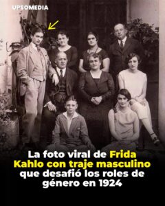 Frida Kahlo desafió las convenciones de 1924 al posar para una foto familiar vestida con un traje de tres piezas