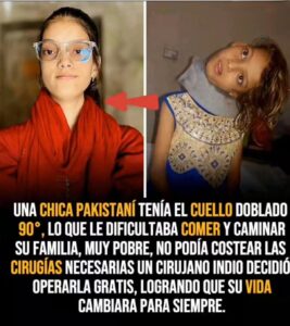 Su cuello estuviera doblado 90°