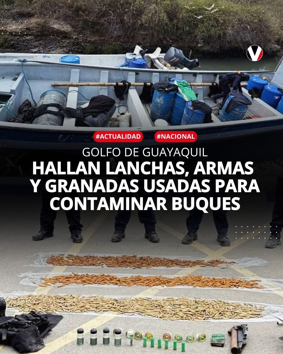 Golfo de Guayaquil: HALLAN LANCHAS Y OTROS ELEMENTOS UTILIZADOS PARA CONTAMINAR BUQUES CON DROGA