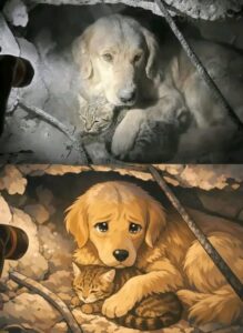 LADRÓ DOS DÍAS ENTRE LOS ESCOMBROS… NO PARA PEDIR AYUDA, SINO PARA PROTEGERLA 🙏🏻🥹