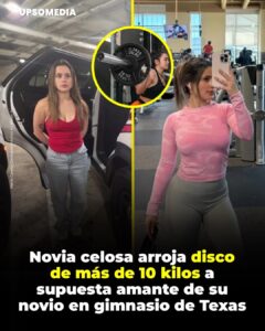 Arrojó un disco de 11,3 kg (25 libras) a la cabeza de Cindy Aguilar, a quien identificó como la supuesta amante