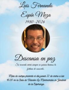 FALLECIÓ LUIS FERNANDO ESPÍN MEZA