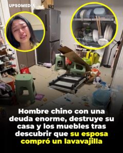 Hombre destruyó los muebles de su casa tras descubrir que su esposa compró un lavavajillas