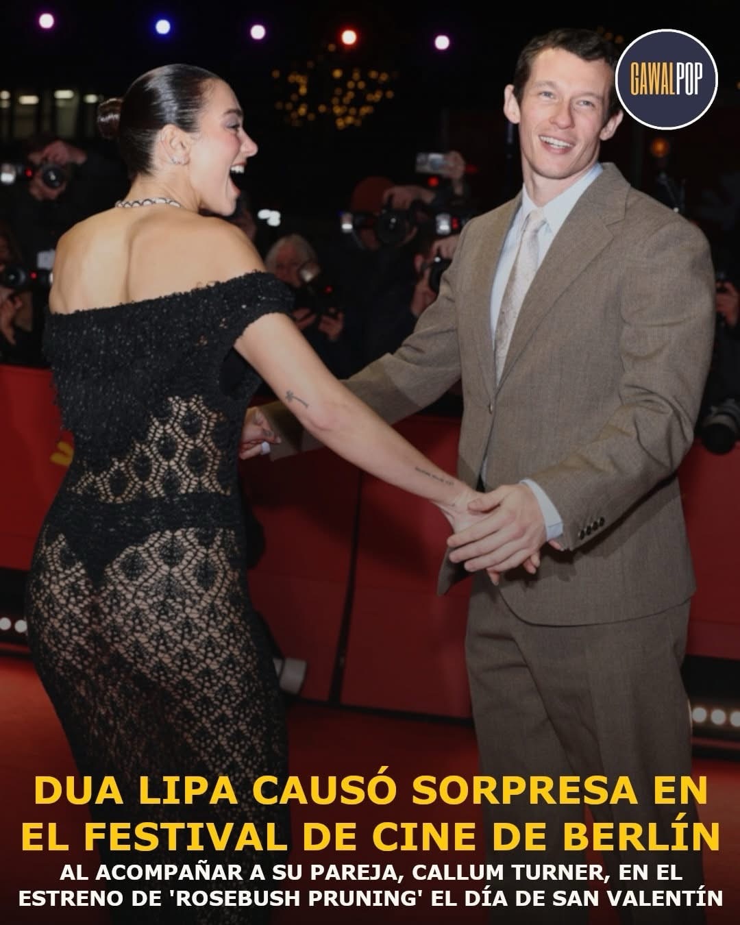 Dua Lipa causó sorpresa en el Festival de Cine de Berlín