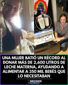 Una mujer logró establecer un récord tras donar más de 2.600 litros de leche materna