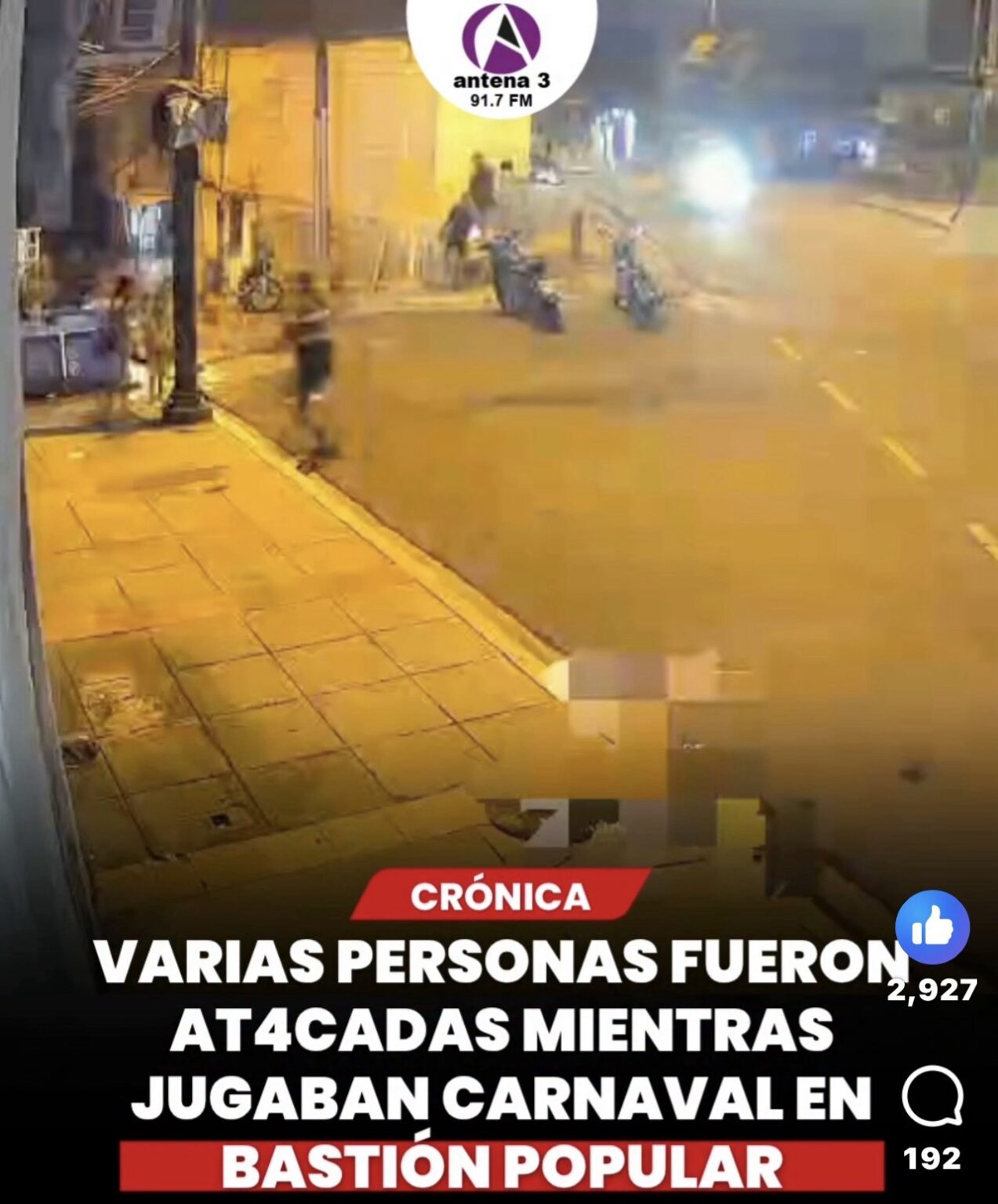 Un ataque armado ocurrió en el bloque 1 de Bastión Popular