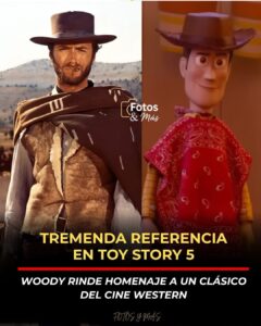 Se reveló que el nuevo look de Woody en Toy Story 5 está inspirado en el icónico personaje que interpretó Clint Eastwood