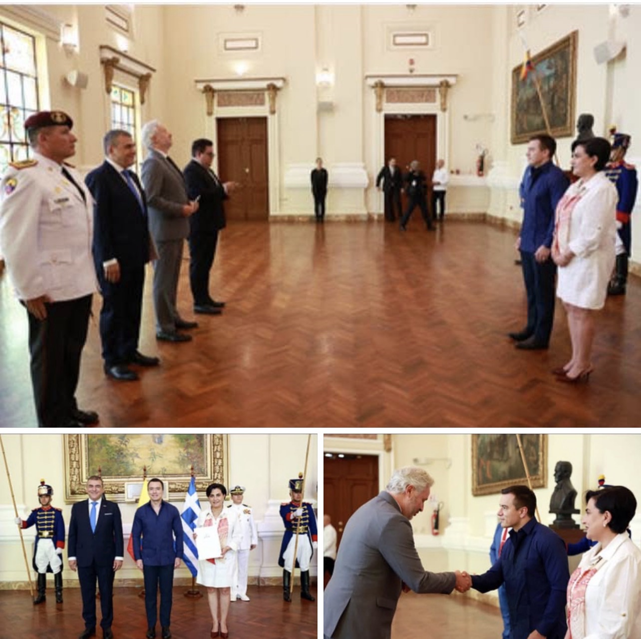 EL PRESIDENTE DANIEL NOBOA RECIBIÓ LAS CARTAS CREDENCIALES DE DIPLOMÁTICOS DE GUATEMALA, BÉLGICA Y GRECIA