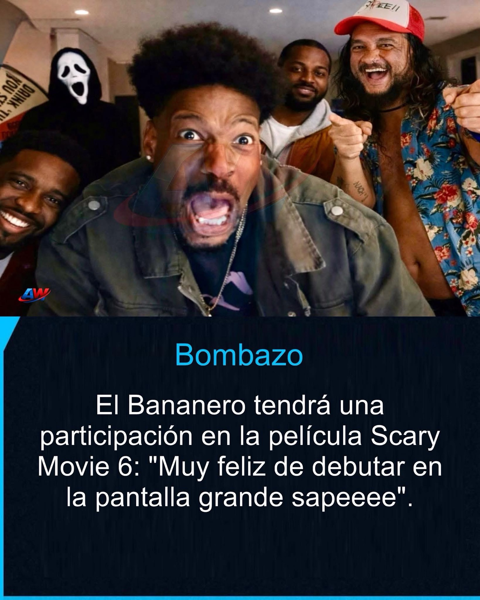 El Bananero sorprendió a sus seguidores al confirmar que tendrá una participación especial en la próxima entrega de la popular saga de comedia, Scary Movie 6.