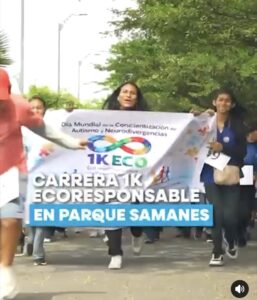 NIÑOS Y FAMILIAS LIDERAN CAMINATA INCLUSIVA “1K ECORESPONSABLE” EN PARQUE SAMANES