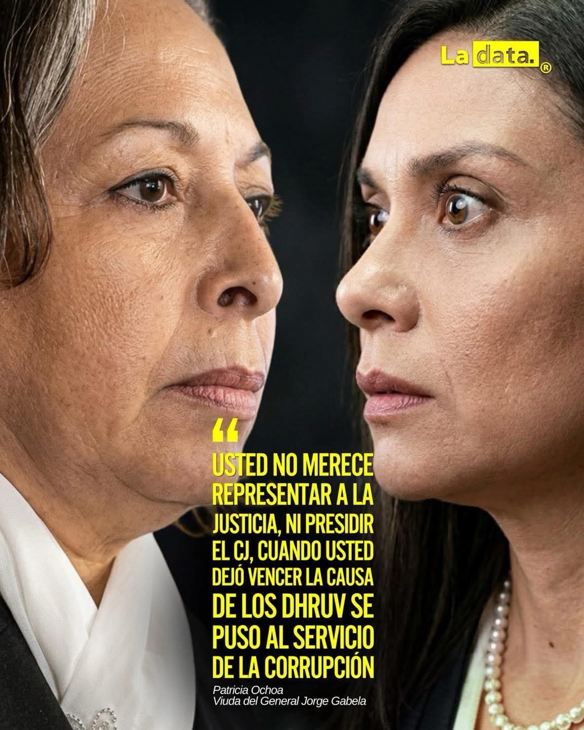“USTED NO MERECE REPRESENTAR A LA JUSTICIA, NI PRESIDIR EL CONSEJO DE LA JUDICATURA, CUANDO USTED DEJÓ VENCER LA CAUSA DE LOS DHRUV, SE PUSO AL SERVICIO DE LA CORRUPCIÓN”
