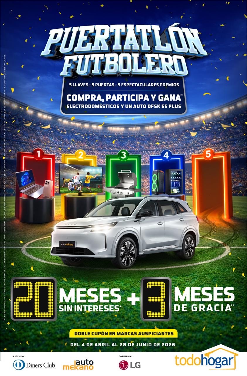 Todohogar presenta el “Puertatlón Futbolero ”Participa y gana un auto DFSK ES Plus