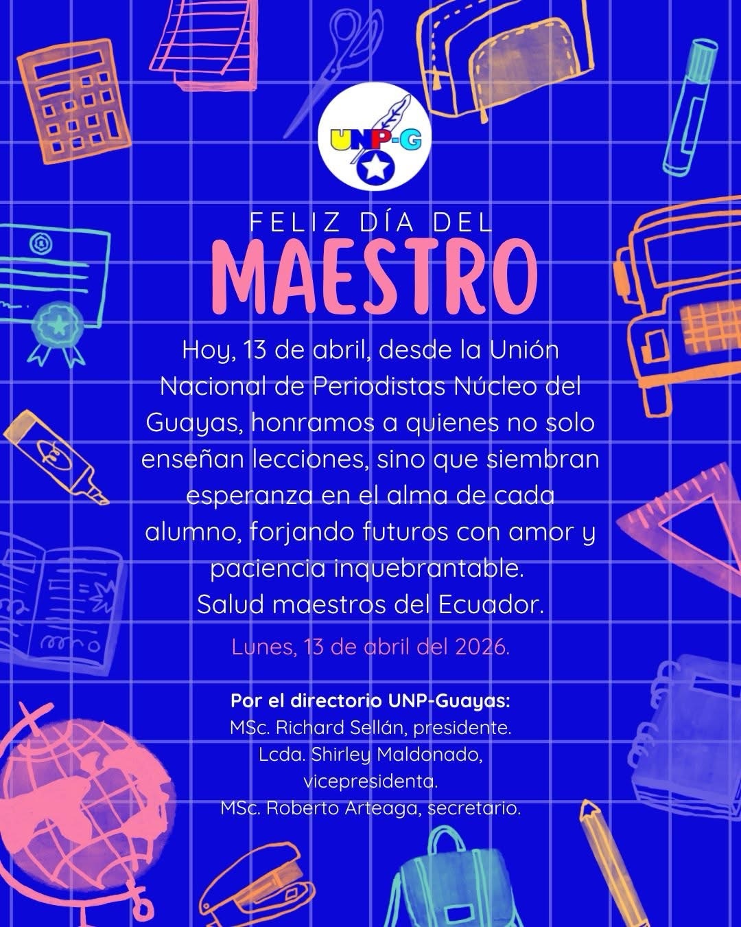 FELIZ DÍA DEL MAESTRO ECUATORIANO