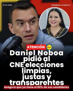 DanielNoboa pidió al #CNE elecciones limpias, justas y transparentes 🚨