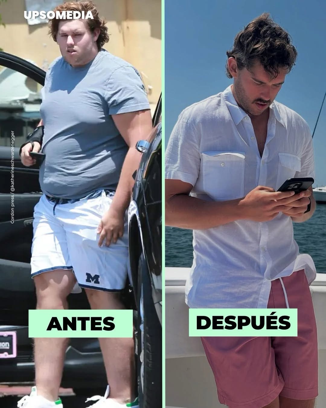 Christopher, hijo de Arnold Schwarzenegger, mostró una impactante transformación física tras perder 13 kilos.