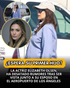 La actriz Elizabeth Olsen, reconocida por su papel como Scarlet Witch, ha desatado rumores tras ser vista junto a su esposo en el aeropuerto de Los Ángeles ✈️