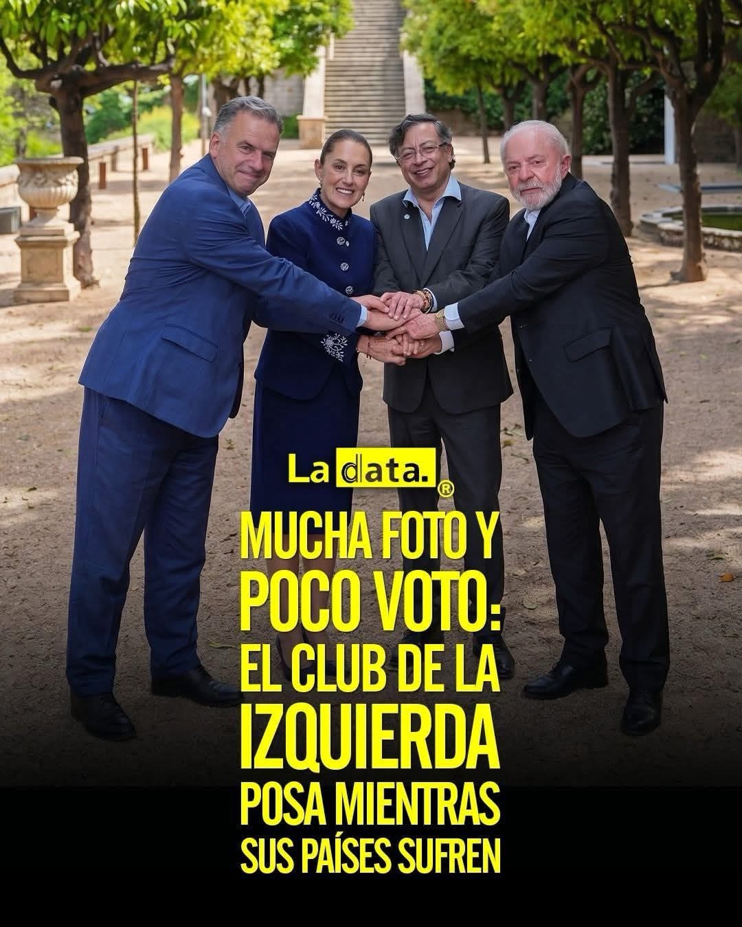 EL CLUB DE LA IZQUIERDA POSA MIENTRAS SUS PAÍSES SUFREN