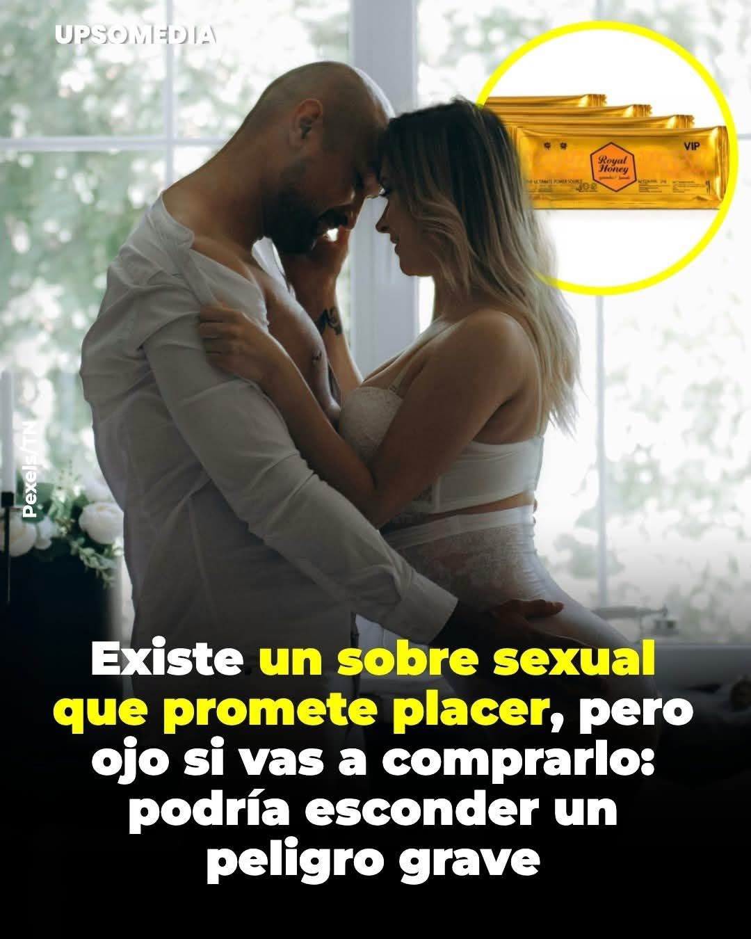 Se vende como un sobre pequeño, discreto y supuestamente natural que promete más deseo y mejor rendimiento sexual