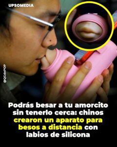 En China presentaron un dispositivo con labios de silicona que se conecta al celular mediante una app