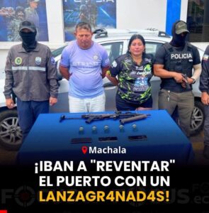 La Policía Nacional interceptó un Chevrolet Sail plomo en la Av. Madero Vargas vía a Puerto Bolívar que iba cargado con “artillería pesada”.