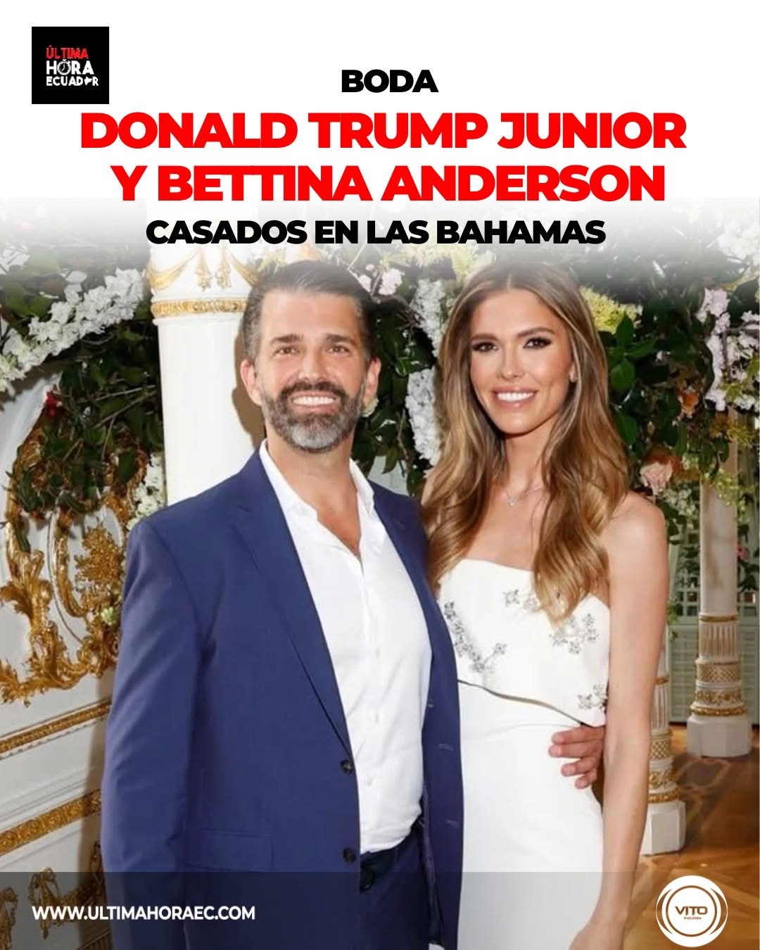 Donald Trump Jr. contrae matrimonio con la modelo y socialite Bettina Anderson