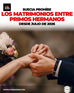 Suecia aprobó la ley que prohíbe formalmente los matrimonios entre primos hermanos y parientes cercanos