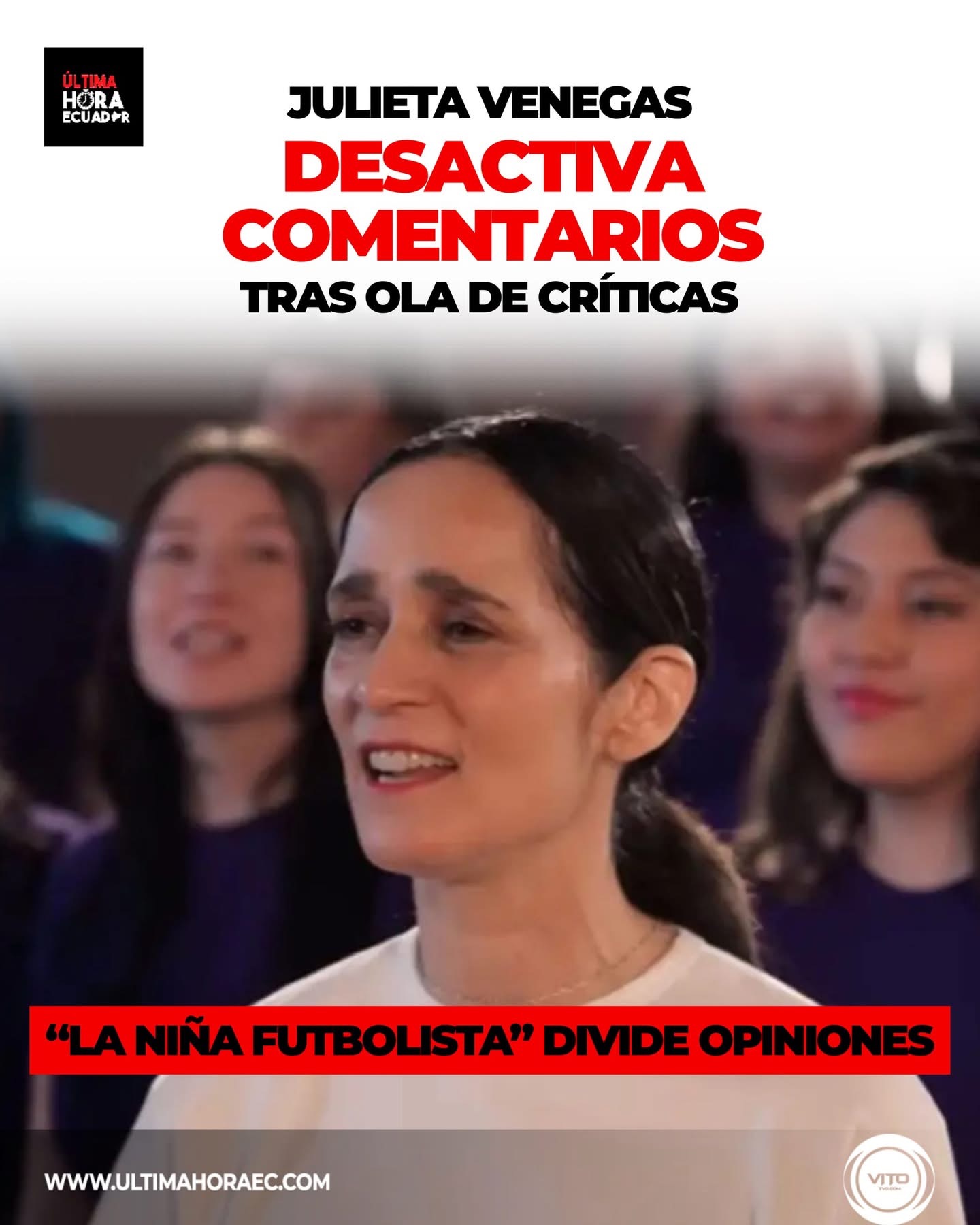 La cantante Julieta Venegas decidió deshabilitar las interacciones en el videoclip de su tema “La niña futbolista”