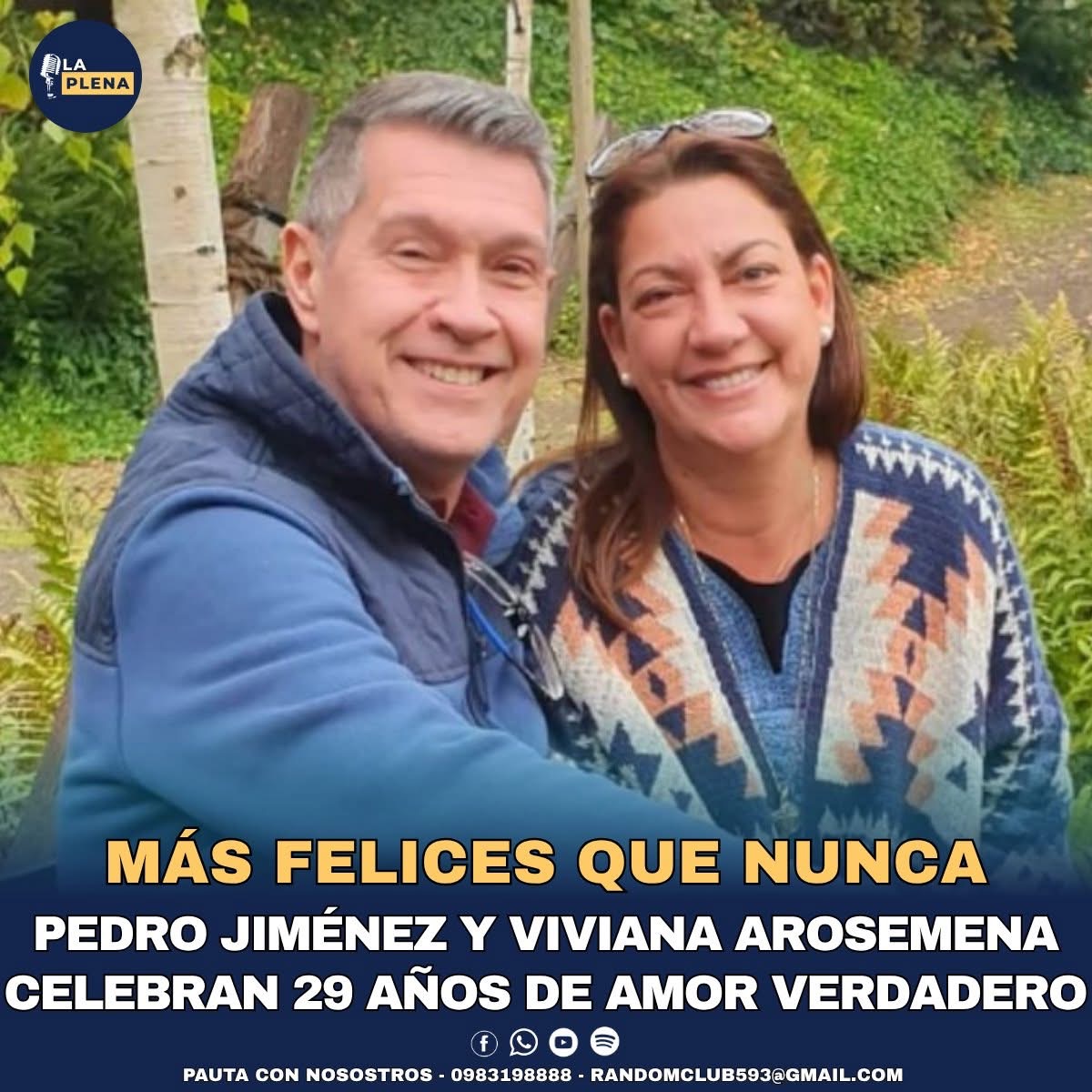 Pedro Jiménez y Viviana Arosemena son una de las parejas más sólidas y queridas de la televisión ecuatoriana.