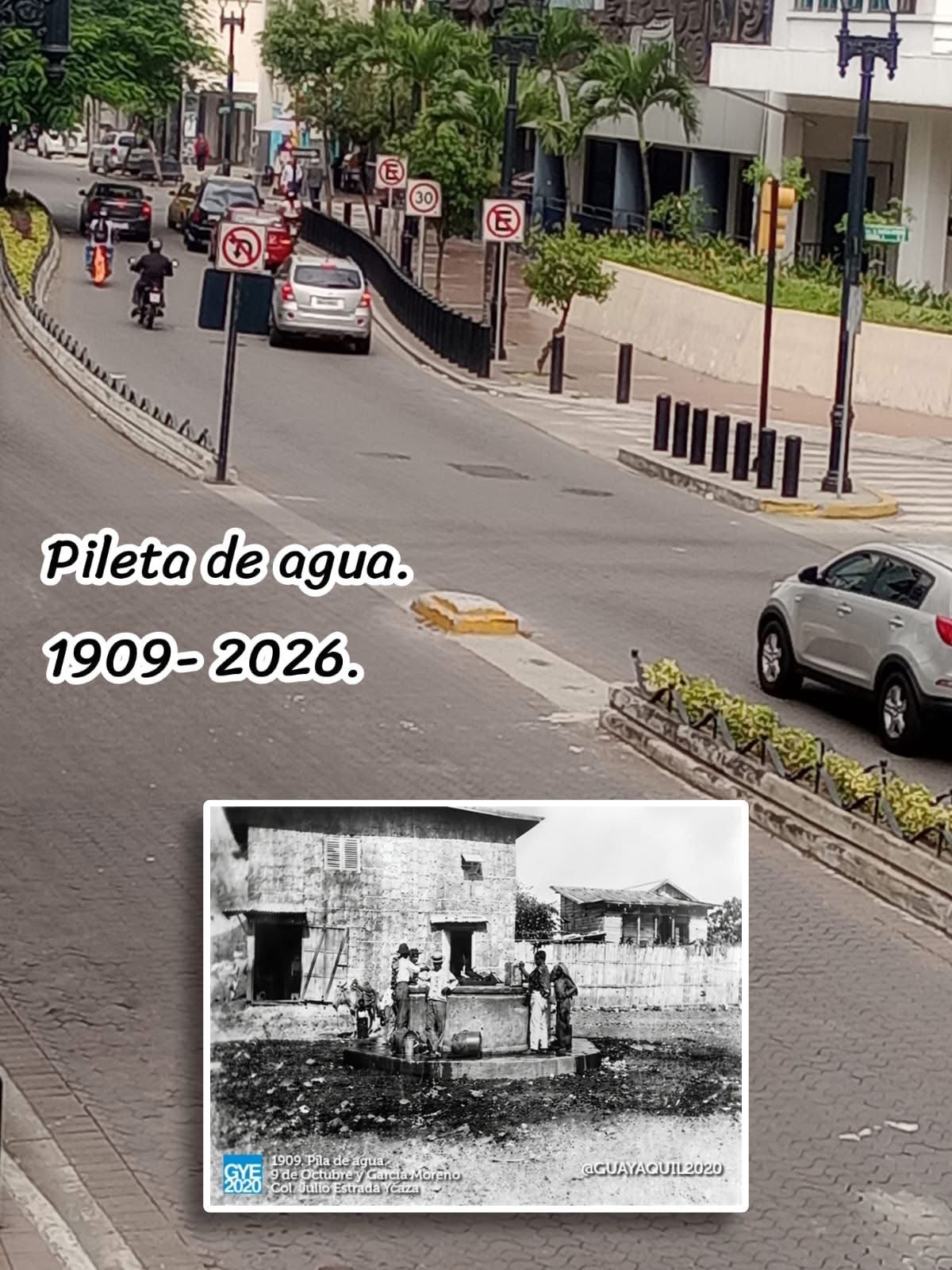Dónde estuvo la pileta de agua (foto 1909)