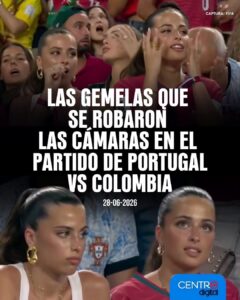 Dos gemelas portuguesas se robaron las miradas durante el partido entre Portugal y Colombia