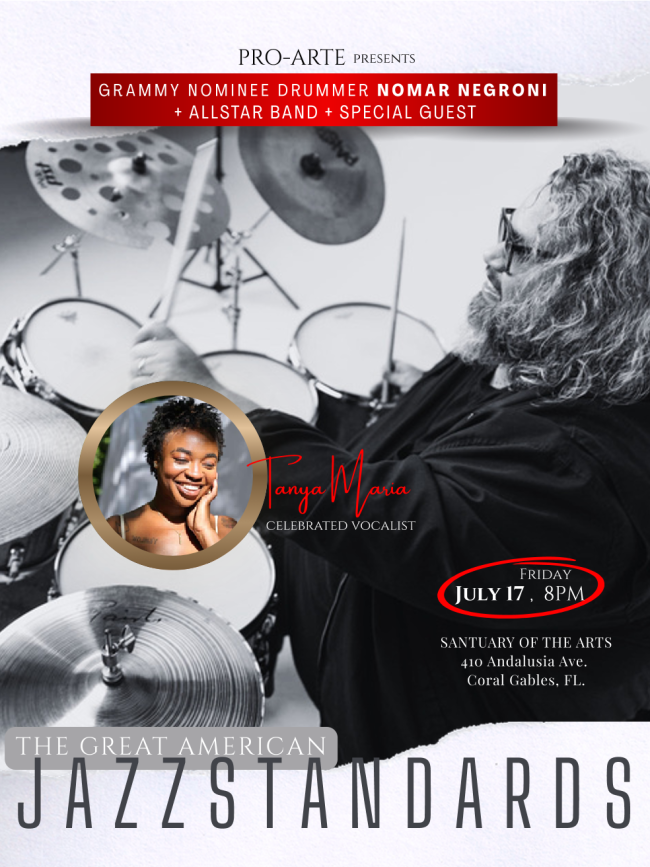 NOMAR NEGRONI EN CONCIERTO • 17 DE JULIO • SANCTUARY OF THE ARTS, CORAL GABLES